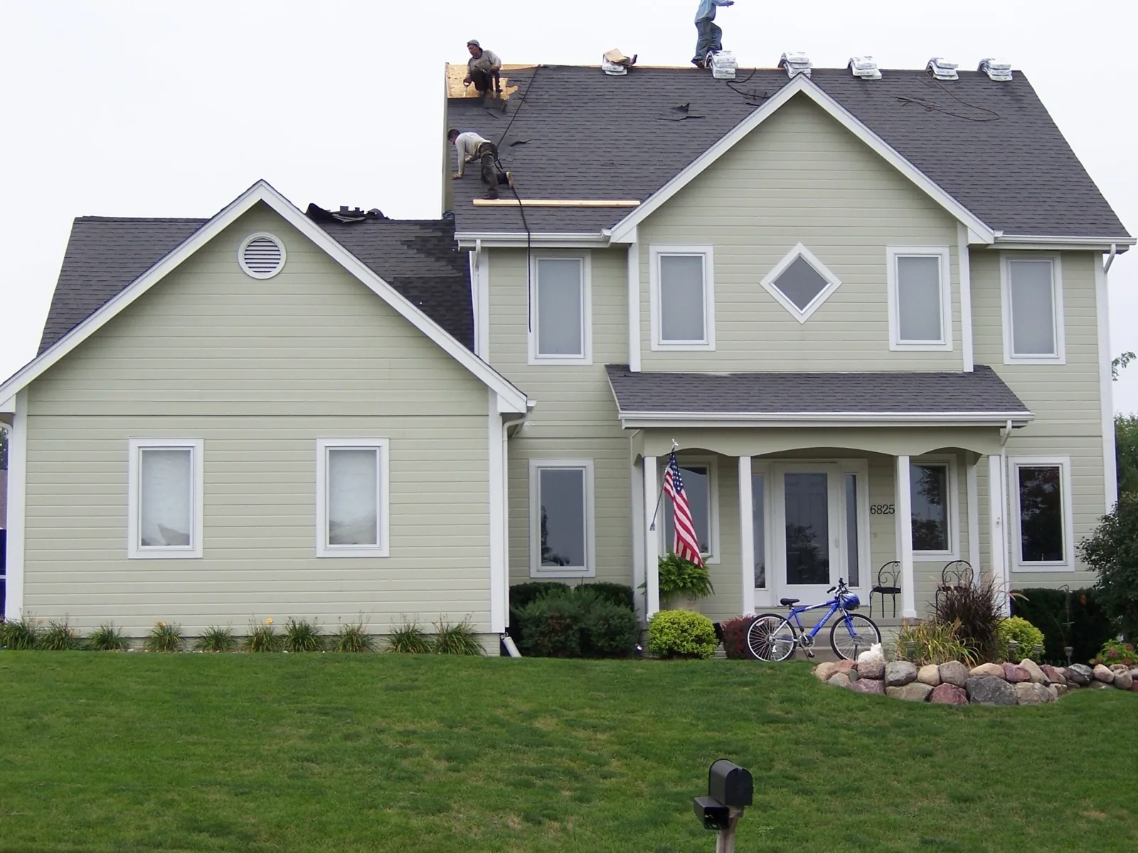 Roof after full replacement. Clean new shingles